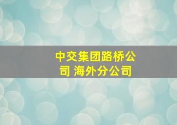 中交集团路桥公司 海外分公司